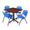 Kobe Kobe Square Table & Chair Set, Wood, Metal, Plastic Top, Cherry TKB4242CH47BE - alternate 1